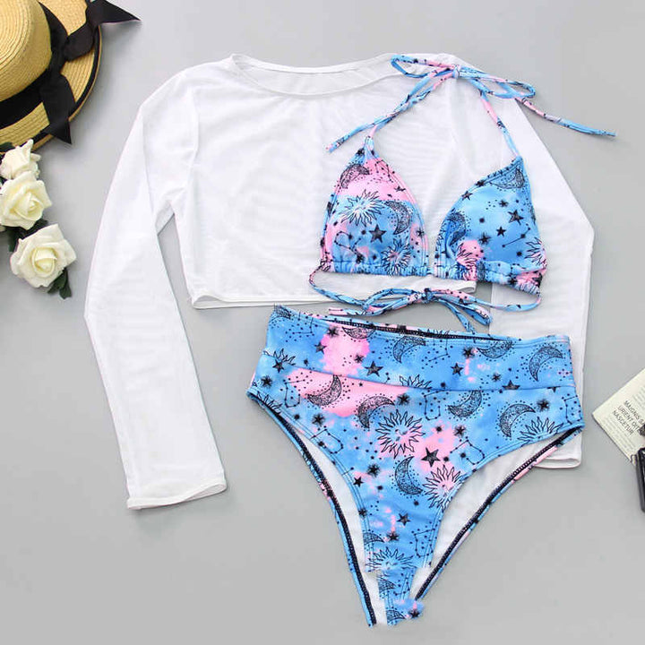 Translation missing: en.New Swimsuit Sexy Bikini High Waist Three-piece Set