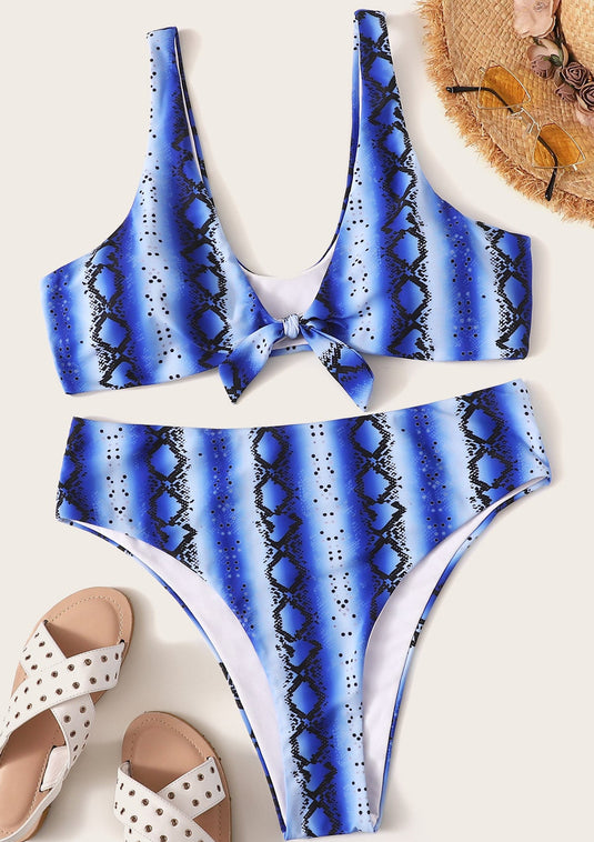 Translation missing: en.Sexy plus size knotted high waist ladies swimwear