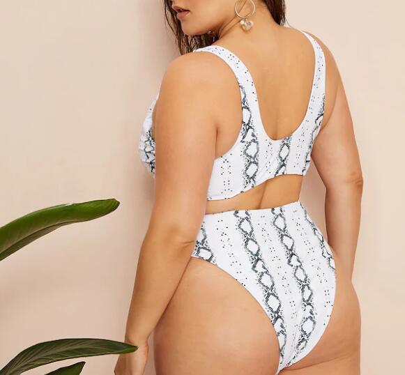 Translation missing: en.Sexy plus size knotted high waist ladies swimwear