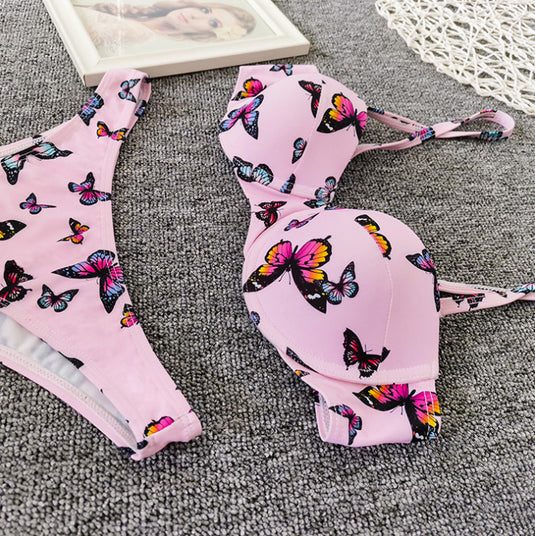 Translation missing: en.Bikini Sexy Butterfly Print Bikini High Quality Hard Bag Swimsuit Women