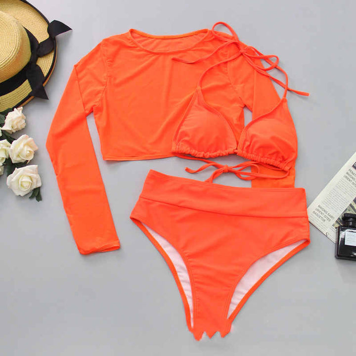 Translation missing: en.New Swimsuit Sexy Bikini High Waist Three-piece Set