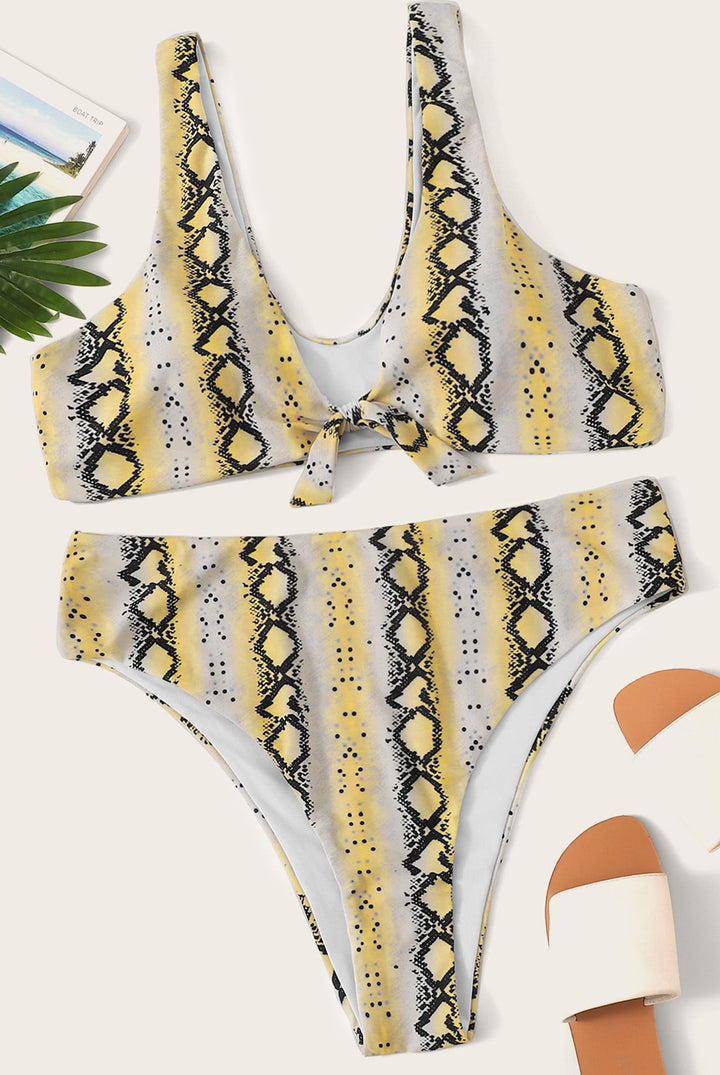 Translation missing: en.Sexy plus size knotted high waist ladies swimwear