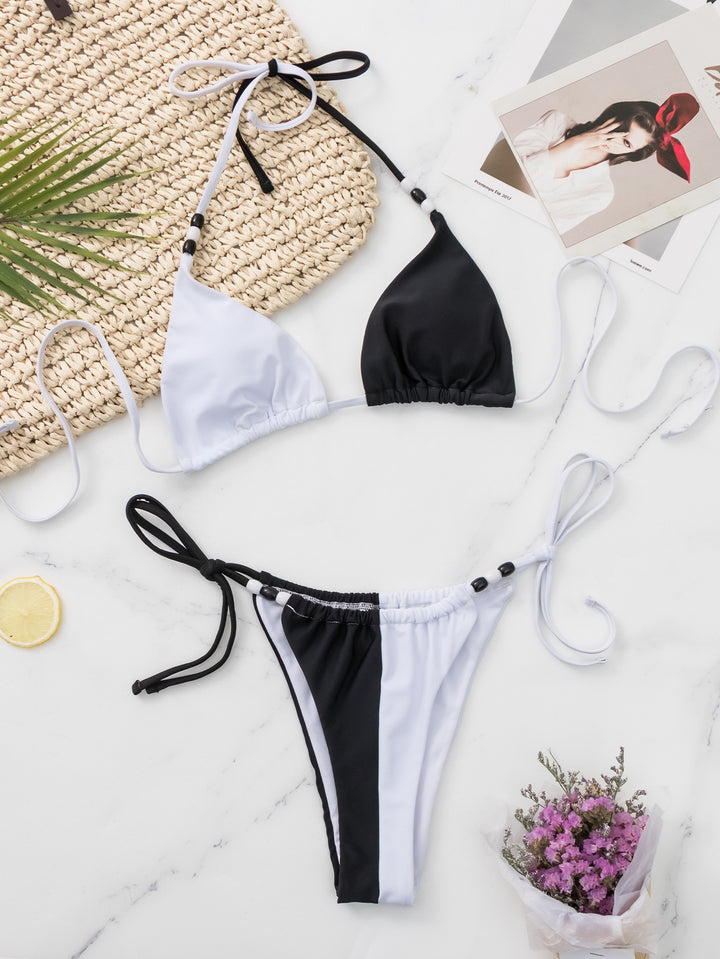 Translation missing: en.Lace-up Swimsuit Women's Sexy Swimsuit Triangle Cup Bikini