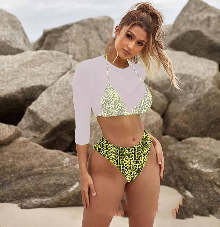 Translation missing: en.New Swimsuit Sexy Bikini High Waist Three-piece Set