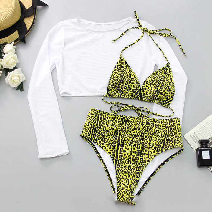 Translation missing: en.New Swimsuit Sexy Bikini High Waist Three-piece Set