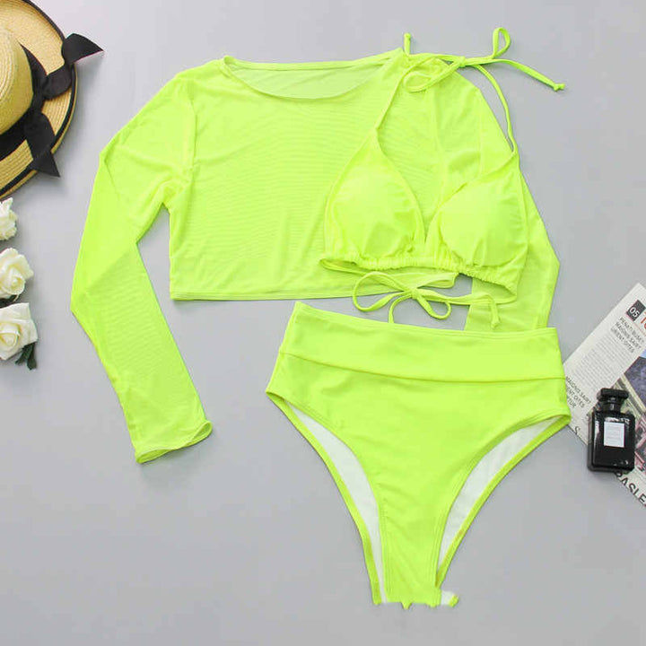 Translation missing: en.New Swimsuit Sexy Bikini High Waist Three-piece Set