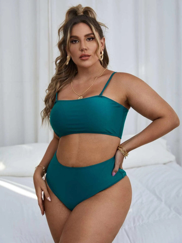 Translation missing: en.Pure Color Mesh Bikini Three-piece Set For Women
