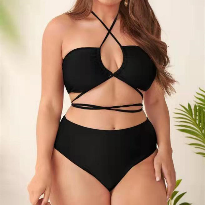 Translation missing: en.Plus Size Solid Color Split Ladies Bikini Set