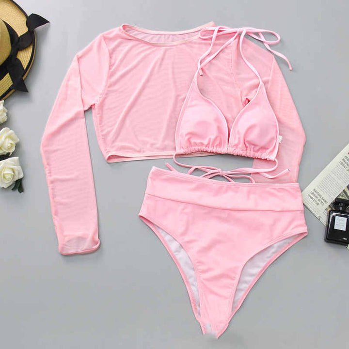 Translation missing: en.New Swimsuit Sexy Bikini High Waist Three-piece Set