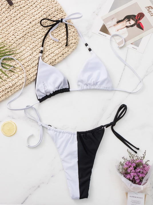 Translation missing: en.Lace-up Swimsuit Women's Sexy Swimsuit Triangle Cup Bikini